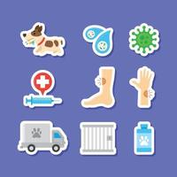 Set of Rabies Element Stickers vector