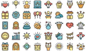 Delight icons set vector flat