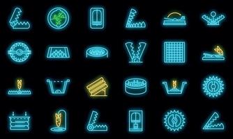 Animal trap icons set vector neon