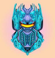 Detail costum robotic head design with modern illustration vector