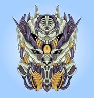 Head robotic design with modern illustration vector