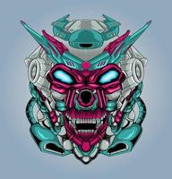 Warrior mecha head artwork vector