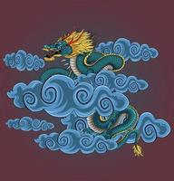 Illustration of a blue dragon vector