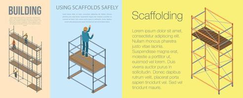 Scaffolding banner set, isometric style vector