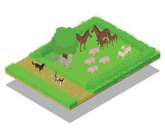 Domestic animal concept banner, isometric style vector