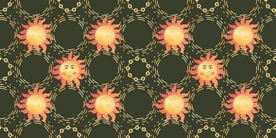 Celestial pattern with sun, great design for any purposes. Magic cosmic sky, abstract esoteric ornament vector