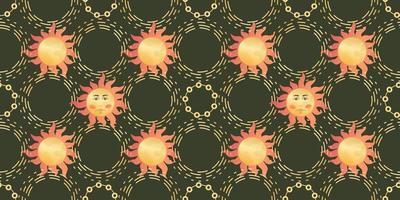 Celestial pattern with sun, great design for any purposes. Magic cosmic sky, abstract esoteric ornament vector