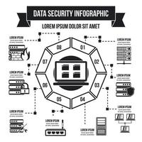 concepto de infografía de servicio de datos, estilo simple vector