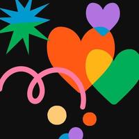 Abstract Doodle Illustration with Shape of Heart, Splash, Spots vector