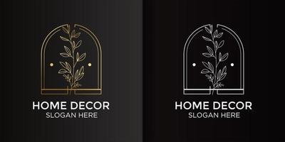 logotipo de diseño de decoración del hogar y tarjeta de marca vector