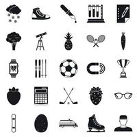 Sports health icons set, simple style vector
