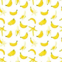 Seamless pattern with a set of bananas vector