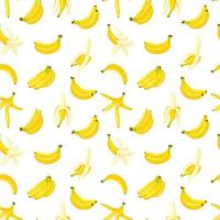 Seamless pattern with a set of bananas vector