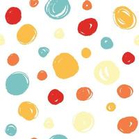 Cute dots pattern. Abstract background with colorful round brush strokes. vector