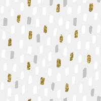 Seamless vector pattern with hand drawn paint strokes with gold glitter. Modern trendy design.