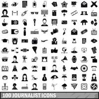 100 iconos de periodista, estilo simple