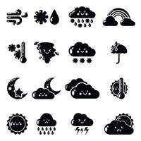 Weater icons set, simple style vector