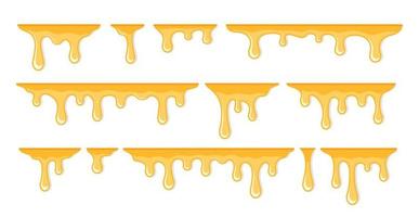 Honey dripping set vector