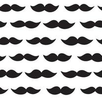 Mustache vector pattern. Hipster mustache seamless background. Graphic black and white print design.