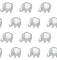 Elephant vector pattern. Baby animal seamless background in scandinavian style.