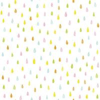 Seamless vector pattern with rain drops in rainbow colors. Cute abstract pattern in doodle style.