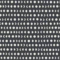 Moon phases vector pattern. Mystical lunar seamless background. Full moon, night sky. Monochrome geometric backdrop.