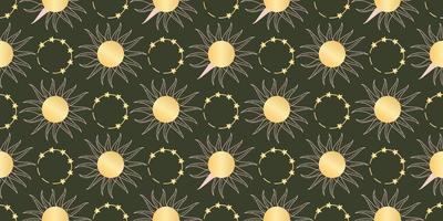 Celestial pattern with sun, great design for any purposes. Magic cosmic sky, abstract esoteric ornament vector