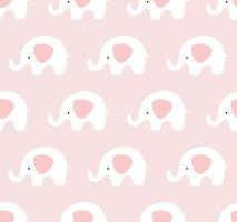 Elephants pattern. Cute seamless background. Pink, taupe, white pattern. vector