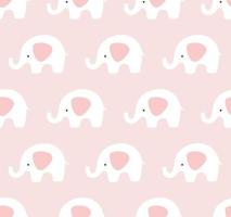 Elephants pattern. Cute seamless background. Pink, taupe, white pattern. vector