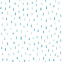Doodle vector pattern with rain drops. Hand drawn seamless spring abstract background in shades of blue.