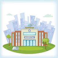 Hospital concept, cartoon style vector