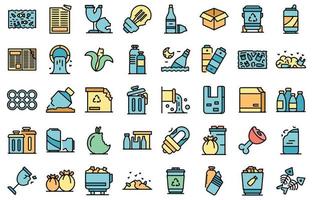 Waste icons set vector flat