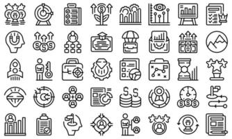 Top manager icons set outline vector. Business agency vector