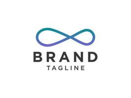 logotipo de infinito geométrico de línea azul aislado sobre fondo blanco. utilizable para logotipos comerciales y de marca. elemento de plantilla de diseño de logotipo de vector plano.