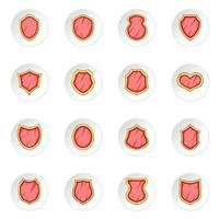 Shield icons set vector