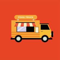 lindo y moderno vector de ilustración de camión de comida