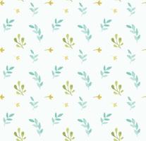 Leaves and branches vector pattern in hand drawn watercolor style. Delicate seamless background.