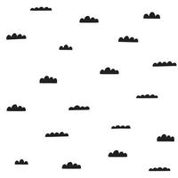 Cloud vector pattern in scandinavian style. Hand drawn doodle seamless background.