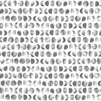 Moon phases vector pattern. Mystical lunar seamless background. Full moon, night sky. Monochrome geometric backdrop.