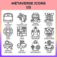 conjunto de iconos de metaverso vector