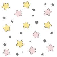 Stars vector pattern. Hand drawn abstract cute seamless background.