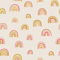 Cute Rainbow abstract pattern. Hand drawn doodle vector seamless background. Design for fabric, cards, stationery.