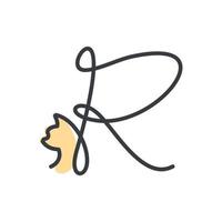 Initial R Cat Logo vector