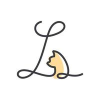 Initial L Cat Logo vector