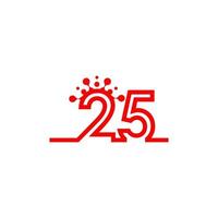 Logo 25 with molekul in the numer 2 vector