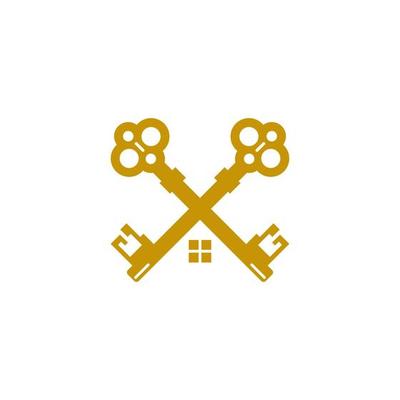 Logo Luxury House With Double keys Vector