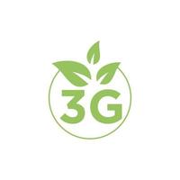 logo verde 3g círculo con árbol hoja vector