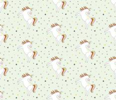 Seamless pattern with unicorns. Hand drawn vector seamless background.