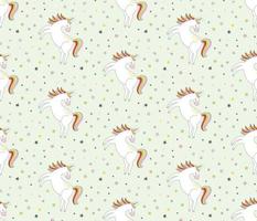 Seamless pattern with unicorns. Hand drawn vector seamless background.