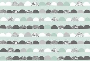 Hand drawn abstract vector pattern in scandinavian style. Doodle semicircle, scallops, arc, seamless background.